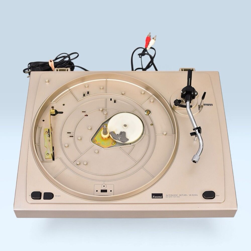 sansui sr-b200s automatic return belt drive turntable read